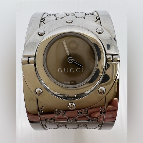 Gucci Twirl Stainless Steel Bangle Bracelet Watch - Picture 8 of 12